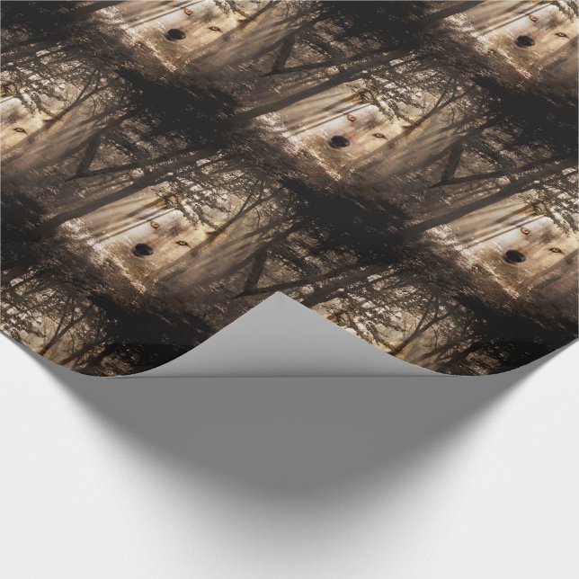 Wolfgeist im Holz Geschenkpapier (Ecke)