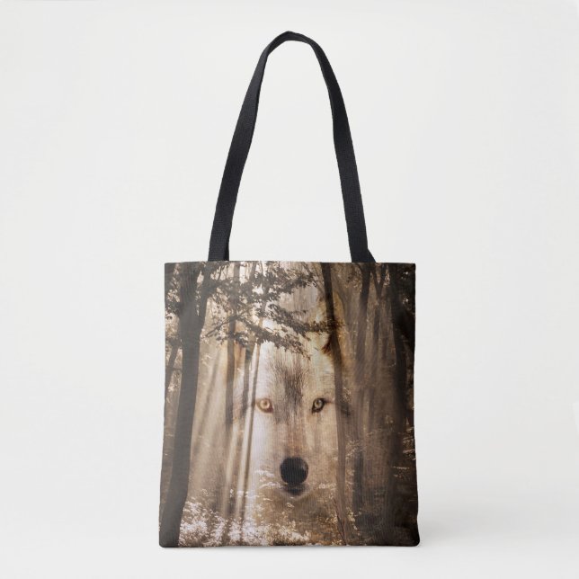 Wolfgeist im Holz Tasche (Vorderseite)
