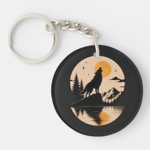 Wolfgeist unter dem Mond Schlüsselanhänger