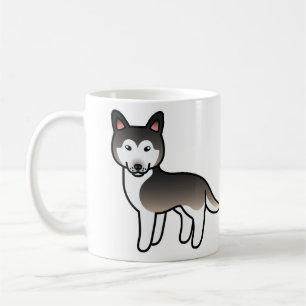 Wolfgrauer Cartoon-Siberian-Husky-Hund Kaffeetasse