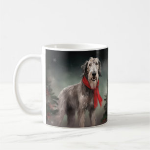 Wolfhound Dog in Schneehocht Kaffeetasse