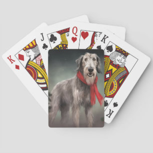 Wolfhound Dog in Schneehocht Spielkarten