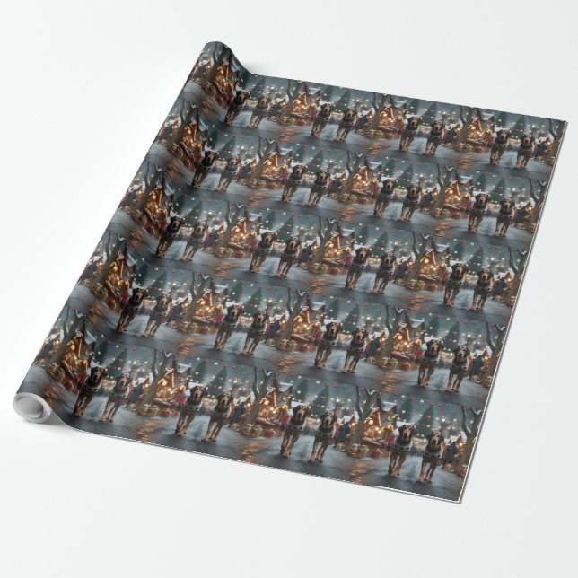Wolfhound Dogs Christmas Snow Holiday Geschenkpapier (Ungerollt)
