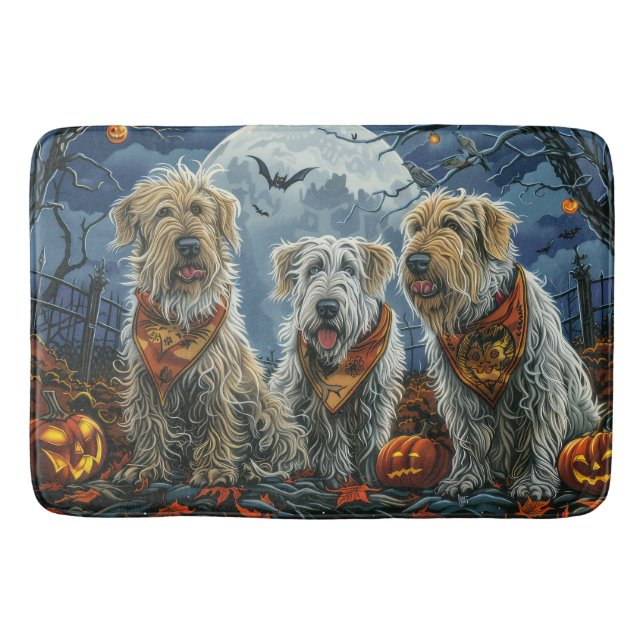 Wolfhound Halloween Spooky Badematte (Vorderseite)
