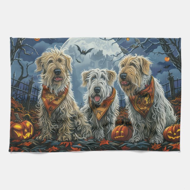 Wolfhound Halloween Spooky Geschirrtuch (Horizontal)