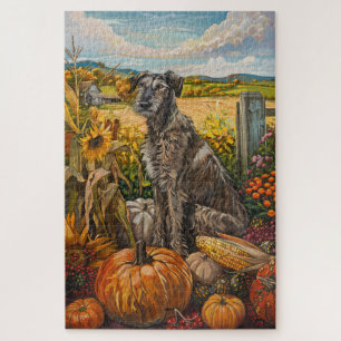 Wolfhound-Hund Herbsternte Erntedankfest