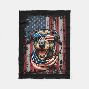Wolfhound Hund Lover US Flag 4. Juli Patriotic Fleecedecke