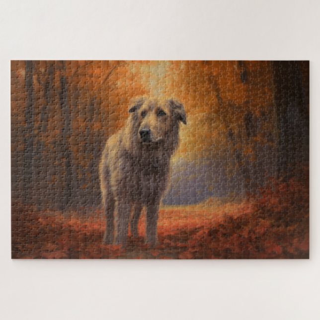 Wolfhound im Herbst Leaves Fall Inspiriert (Horizontal)