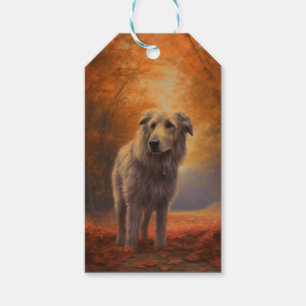 Wolfhound im Herbst Leaves Fall Inspiriert Geschenkanhänger