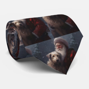 Wolfhound mit dem Weihnachtsmann Weihnachten Krawatte