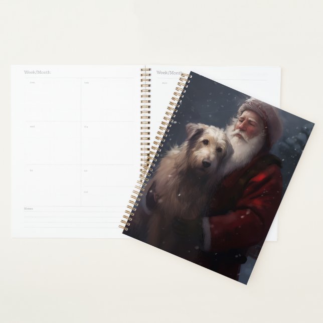 Wolfhound mit dem Weihnachtsmann Weihnachten Planer (Anzeige)