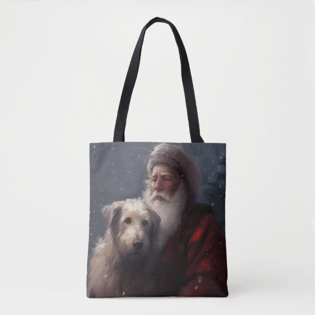 Wolfhound mit dem Weihnachtsmann Weihnachten Tasche (Vorderseite)