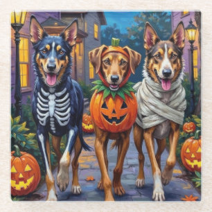 Wolfhound-Süßigkeiten-Sammeln Halloween-Kostüme Glasuntersetzer