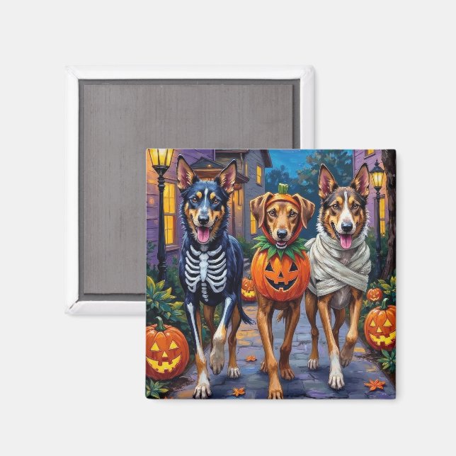Wolfhound-Trick-oder-Treating Halloween-Kostüme Magnet (Vorderseite/Rückseite)