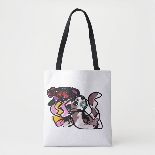 Wolfhound und Blume Freude Tasche (Vorderseite)