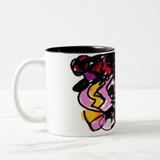 Wolfhound und Blume Freude Zweifarbige Tasse (Links)