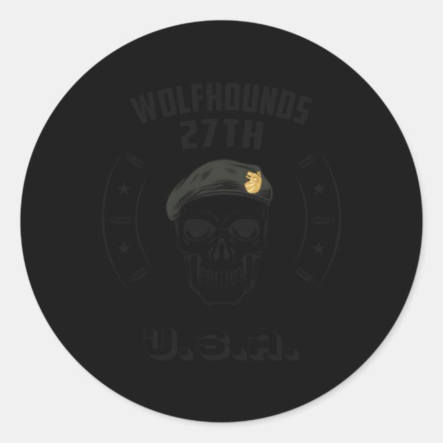 Wolfhounds 27th Infantry Regit Ranger Infantrist Runder Aufkleber (Vorderseite)