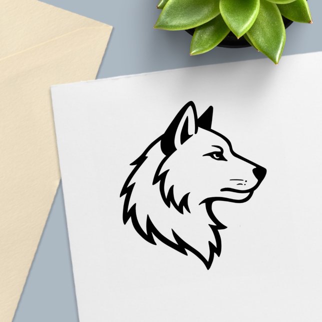 Wolfkopf im Profil Permastempel (Von Creator hochgeladen)