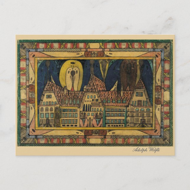 Wölfli "Waldau" Kunst, Dichtung und Musik Postkarte (Vorderseite)