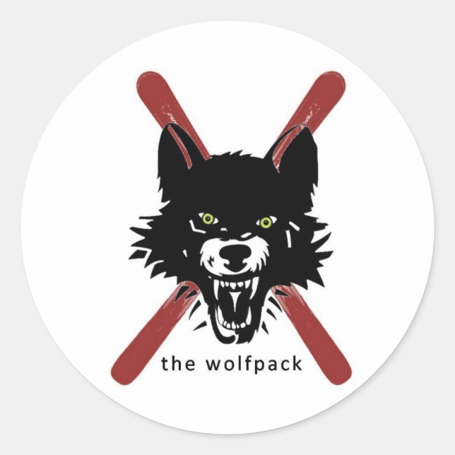 Wolfpack Ski / Helmkleber Runder Aufkleber (Vorderseite)
