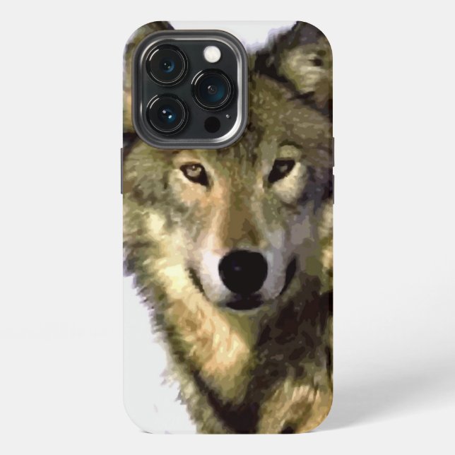 Wolfporträt iPhone 13 Pro Hülle (Hinten)
