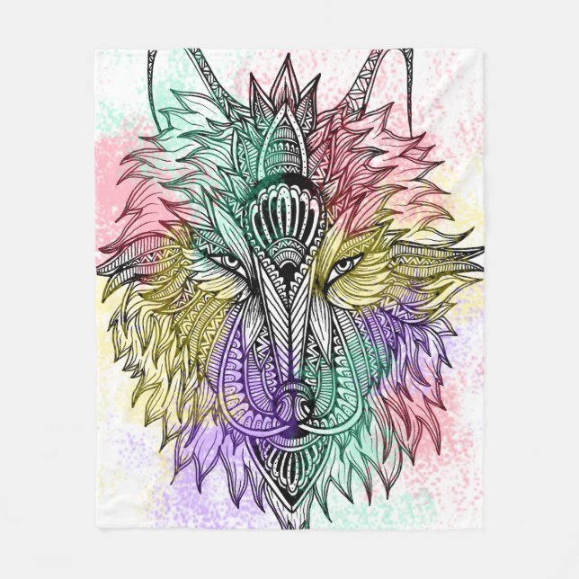 Wolfs-Farbe Fleecedecke (Vorderseite)