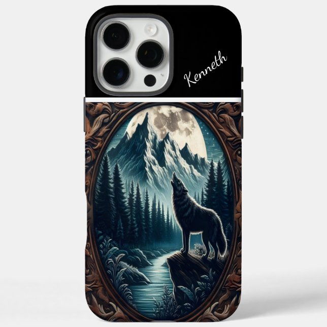 Wolfs Mondlicht-Howl iPhone 16 Pro Max Hülle (Rückseite)