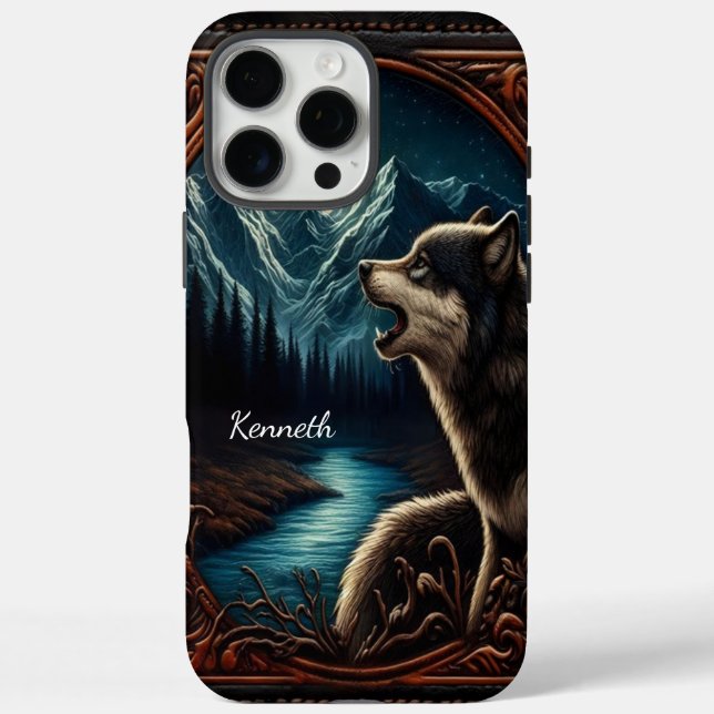 Wolfs Mondlicht-Howl iPhone 16 Pro Max Hülle (Rückseite)