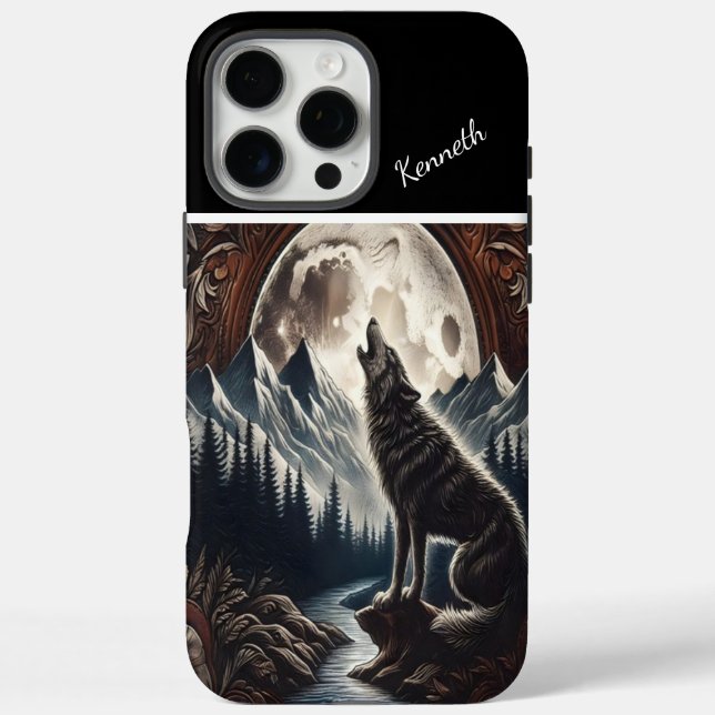 Wolfs Mondlicht-Howl iPhone 16 Pro Max Hülle (Rückseite)