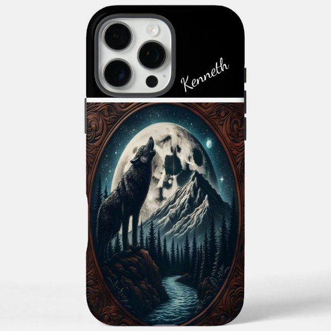 Wolfs Mondlicht-Howl iPhone 16 Pro Max Hülle (Rückseite)
