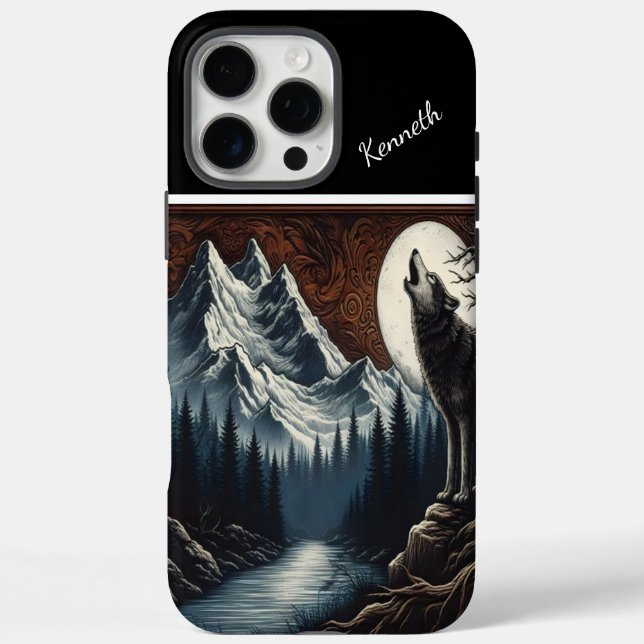 Wolfs Mondlicht-Howl iPhone 16 Pro Max Hülle (Rückseite)