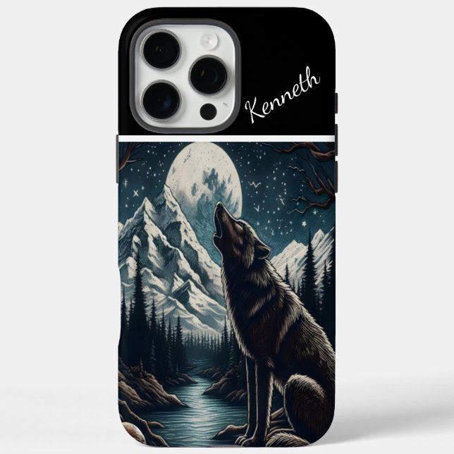Wolfs Mondlicht-Serenade iPhone 16 Pro Max Hülle (Rückseite)