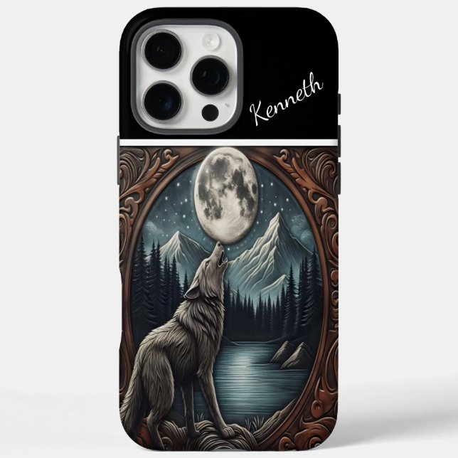 Wolfs Mondlicht-Serenade iPhone 16 Pro Max Hülle (Rückseite)