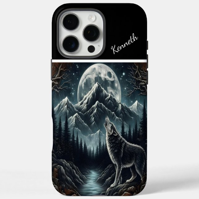 Wolfs Mondlicht-Serenade iPhone 16 Pro Max Hülle (Rückseite)