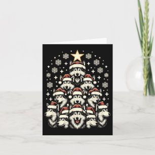 Wolfs TreChristmas Sweater Xmas Haustier Wolf Karte