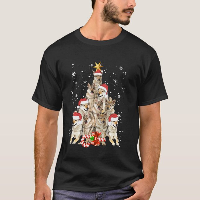 Wolfs TreChristmas Sweater Xmas Haustier Wolf T-Shirt (Vorderseite)