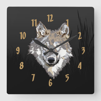 Wolfs-Wanduhr Quadratische Wanduhr
