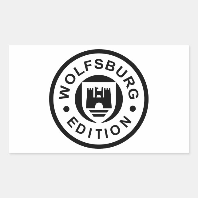 Wolfsburg Edition (schwarz) Rechteckiger Aufkleber (Vorderseite)