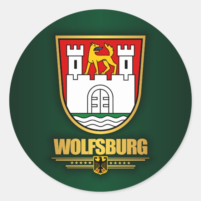 Wolfsburg Runder Aufkleber (Vorderseite)