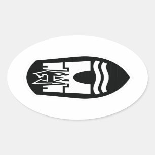 Wolfsburg-Wappen (Schwarz-weiß) Ovaler Aufkleber