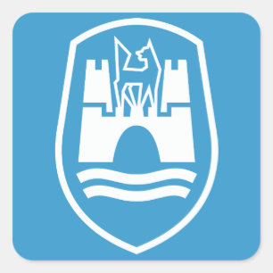 Wolfsburg-Wappen (weiß) Quadratischer Aufkleber