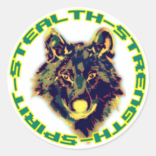 Wolfseemblem Runder Aufkleber