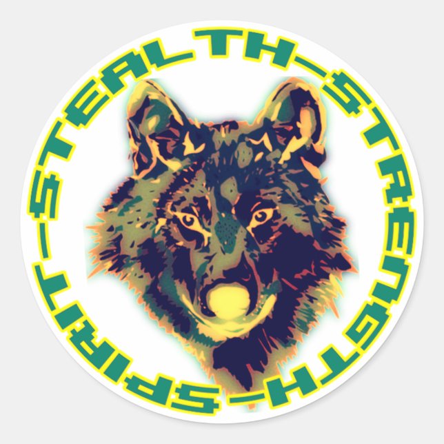 Wolfseemblem Runder Aufkleber (Vorderseite)