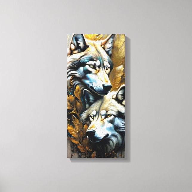 Wolfsfamilie Leinwanddruck (Vorderseite)
