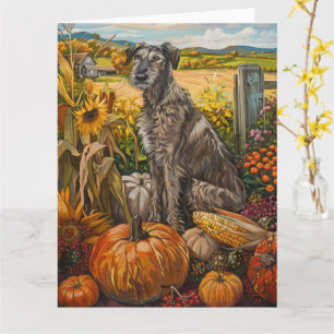 Wolfshund-Herbsternte Thanksgiving Karte