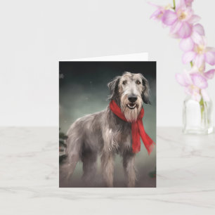 Wolfshund Hund im Schnee Weihnachten Karte