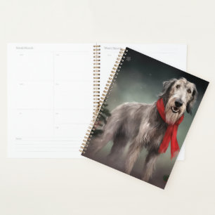 Wolfshund Hund im Schnee Weihnachten Planer