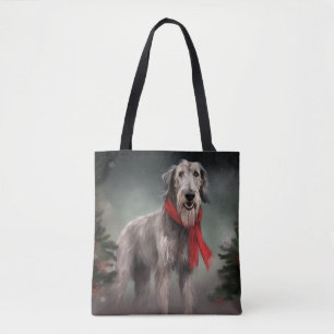 Wolfshund Hund im Schnee Weihnachten Tasche