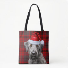 Wolfshund Weihnachts Hund Rot Kariert Saisonale