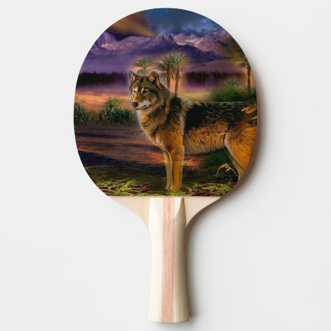 Wolfsjagd in den Bergen Tischtennis Schläger (Vorderseite)